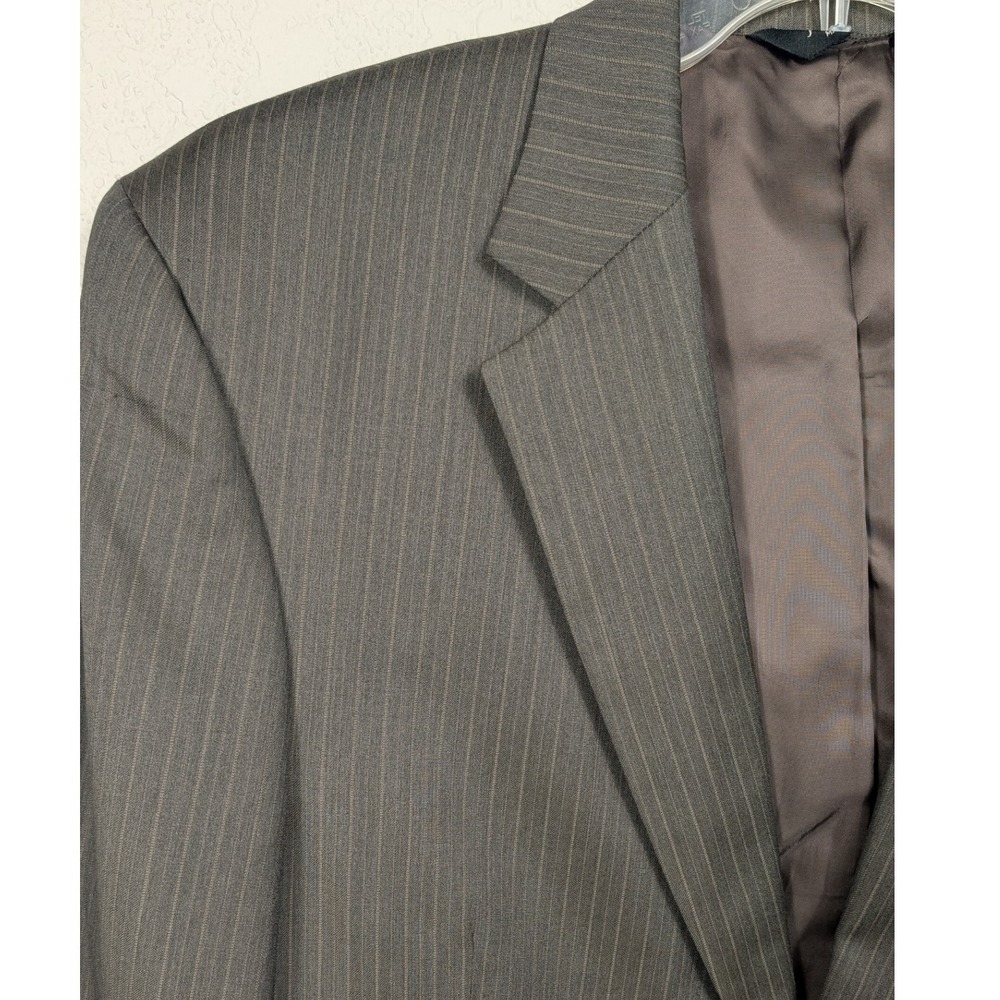 Jos A Bank Signature Gordon Mens 44R Gray Stripe Wool Suit‎ Blazer